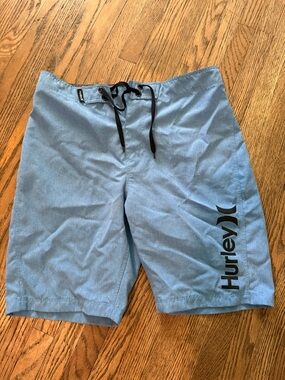 Hurley Light Blue Kids Boardshorts with Black Drawstring